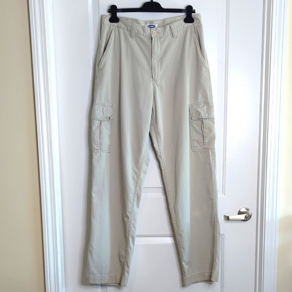 Old Navy Men's 34L Khaki Utility  Pants 100% Cotton - Picture 3 of 6